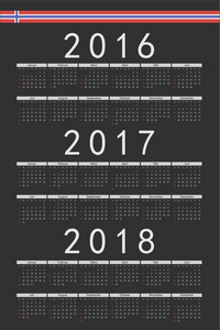 设置的黑色矩形挪威到 2016 年，到 2017 年，2018 年矢量 ca