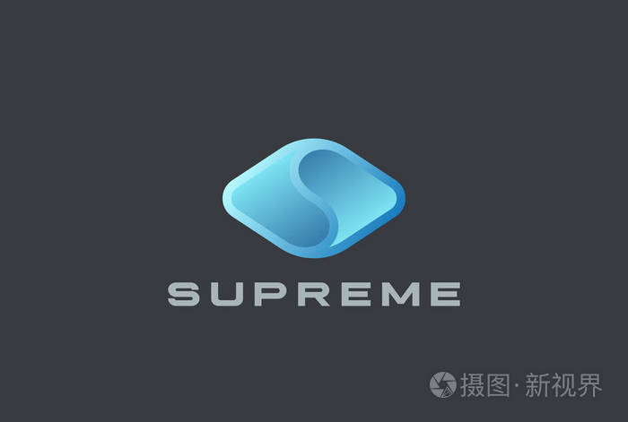 s 字母标志菱形形状设计