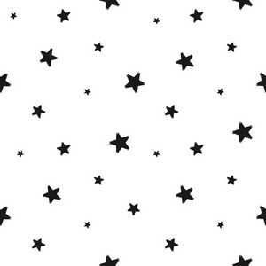 垃圾无缝模式的白色背景上的黑色的星星