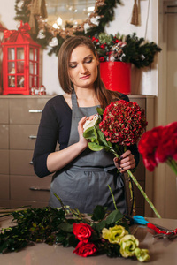 女性的花店工作与花