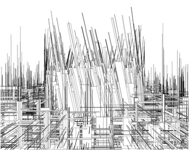 未来派特大的城市城市的摩天大楼矢量