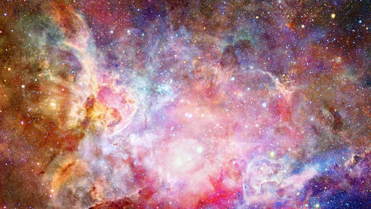 彩色的星云和星团的宇宙中的恒星。这幅图像由美国国家航空航天局提供的元素