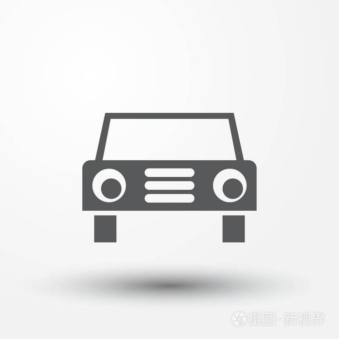 car 图标矢量在灰色的背景上.矢量图