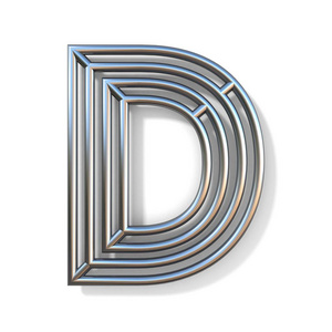 线轮廓字体字母 D 3d