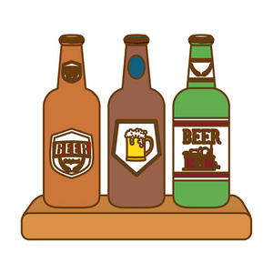 轮廓瓶的啤酒图标图像