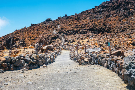 西班牙特内里费岛 teide 顶端的山路