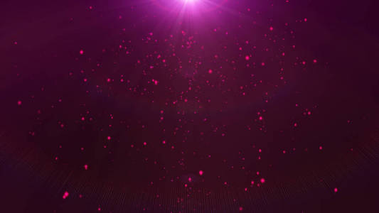 浅紫色或粉红色粒子在光束中的背景飞行