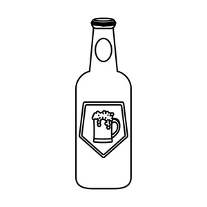 轮廓瓶的啤酒图标设计