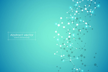 载体分子背景, 遗传和化合物。与点医学科技和科学概念相关的抽象线