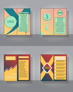 传单设计模板集小册子年度报告封面小册子, 前和后页