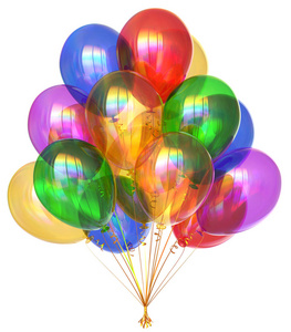 气球快乐生日派对装饰彩色半透明