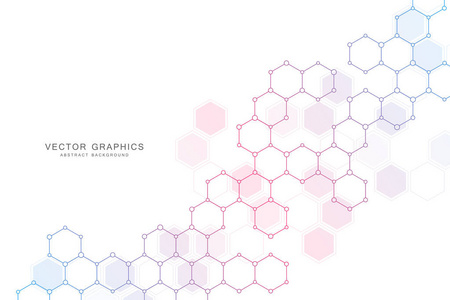 抽象科学背景与六边形和分子
