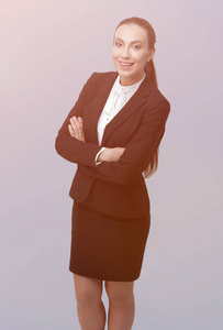 微笑在充分的成长的女性 Manager.portrait