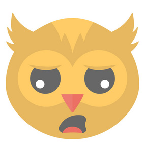 通过笑脸显示的猫头鹰愤怒的表情