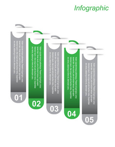 信息图表设计模板与纸标签。若要显示，排名和统计的想法