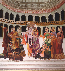 印度拉贾斯坦邦普什卡的传统印度宗教绘画