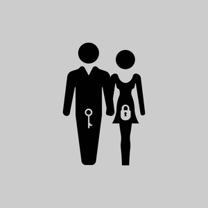 在灰色的背景上孤立的时尚平面样式的家庭图标。父母符号用于 web 站点设计 徽标 Ui 的应用程序。矢量图 Eps10