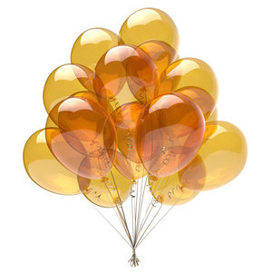 生日快乐气球派对装饰黄色光泽