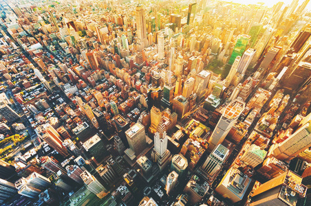 纽约曼哈顿的鸟瞰图