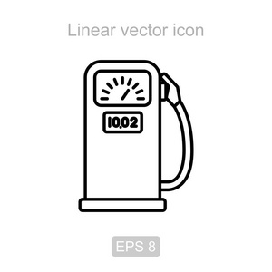 煤气站。线性矢量图标
