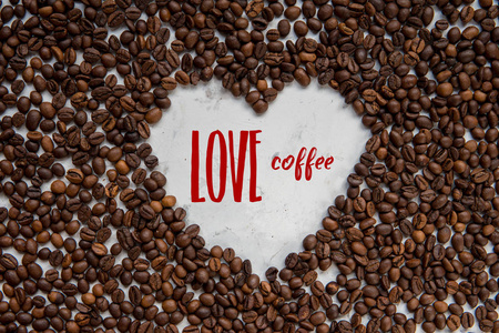 框心从咖啡豆与文本爱咖啡