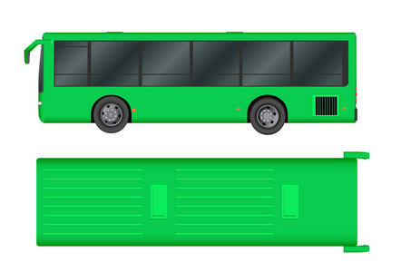 绿城巴士模板。旅客运输。矢量图 eps 10 孤立在白色背景上