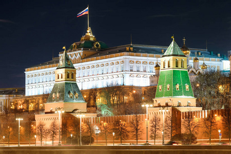 夜景与莫斯科克里姆林宫的形象