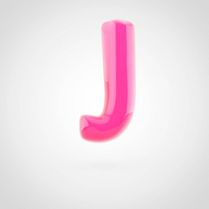 粉红色字母 J 大写, 在白色背景下被隔离的软光填充