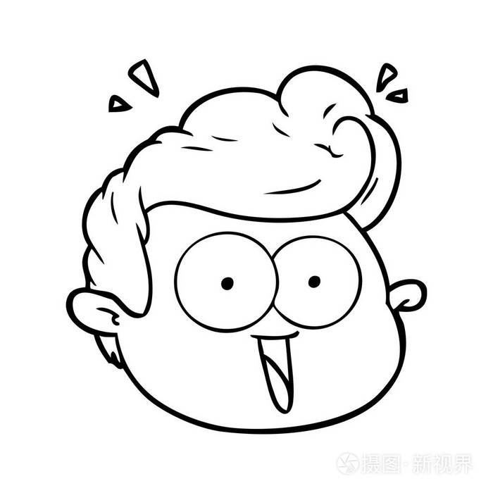卡通男脸惊讶
