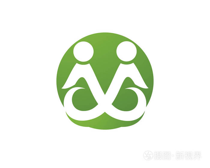 通过与社区护理 logo 模板矢量图标