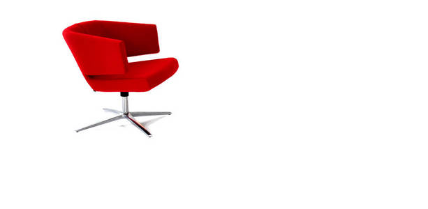红色椅子被隔绝在白色或家具介绍和设计