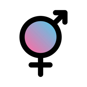 性图标。男性和女性的标志。性别符号