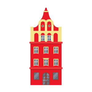 红色欧式经典建筑门面