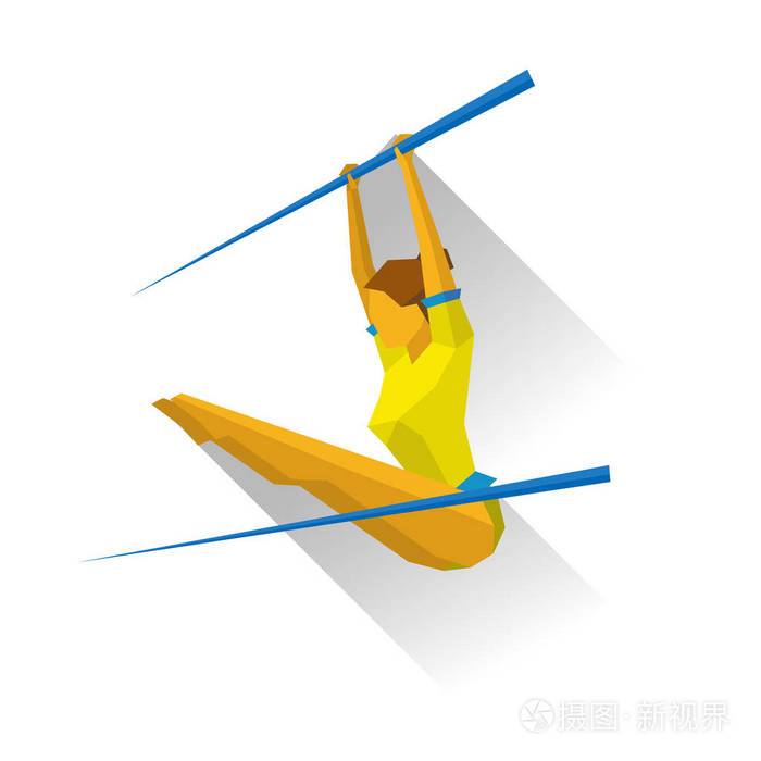 艺术体操-高低杠.女孩做练习