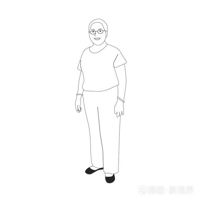 例证成熟妇女单独站立