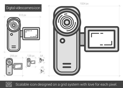 数码摄像机线图标