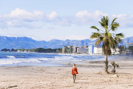 美丽的海滩景色西班牙萨洛夏季自然