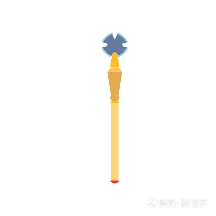 权杖矢量皇家插画国王皇冠卡通孤立去