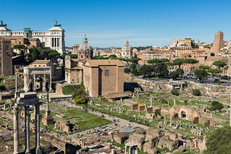 古罗马广场废墟在罗马