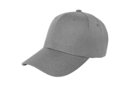棒球帽颜色灰色特写在白色背景下的孤立视图