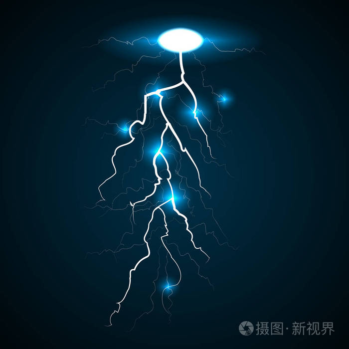 风暴闪电雷电的概念背景, 逼真的风格插画-正版商用图片0g5711-摄图新