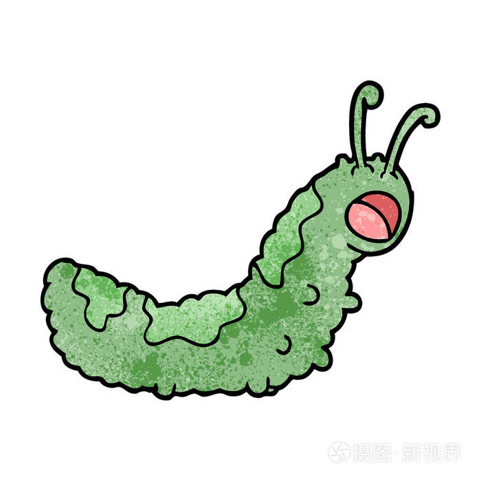 卡通毛毛虫的矢量插画