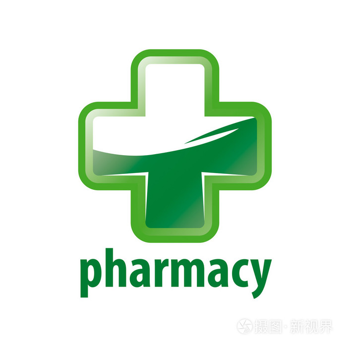 矢量标志绿十字制药