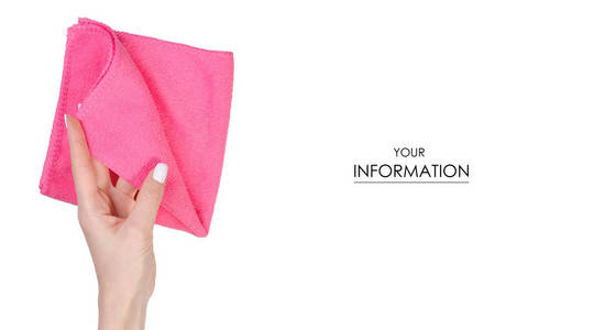 餐巾细纤维粉红色在手图案图片