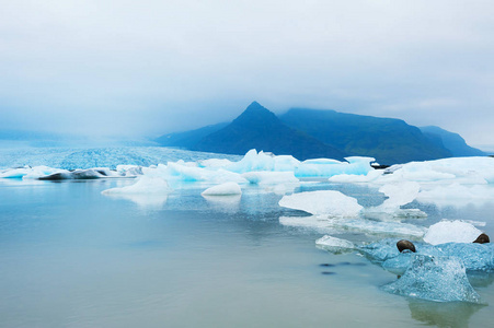冰川湖，南冰岛的冰山