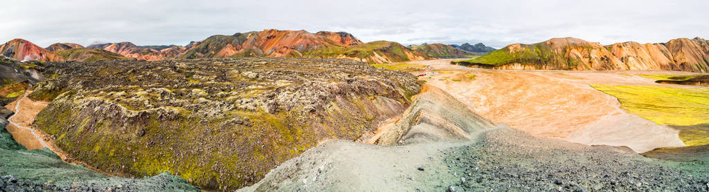 美丽多彩的山脉 Landmannalaugar 在冰岛