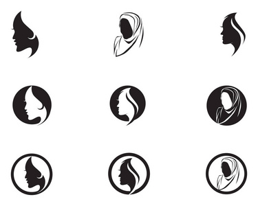 头发妇女和面孔标志和符号载体