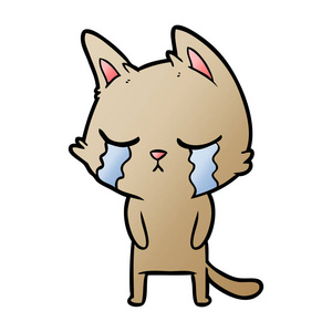卡通猫哭的矢量例证