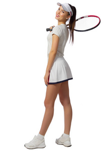 女孩网球运动员隔绝了