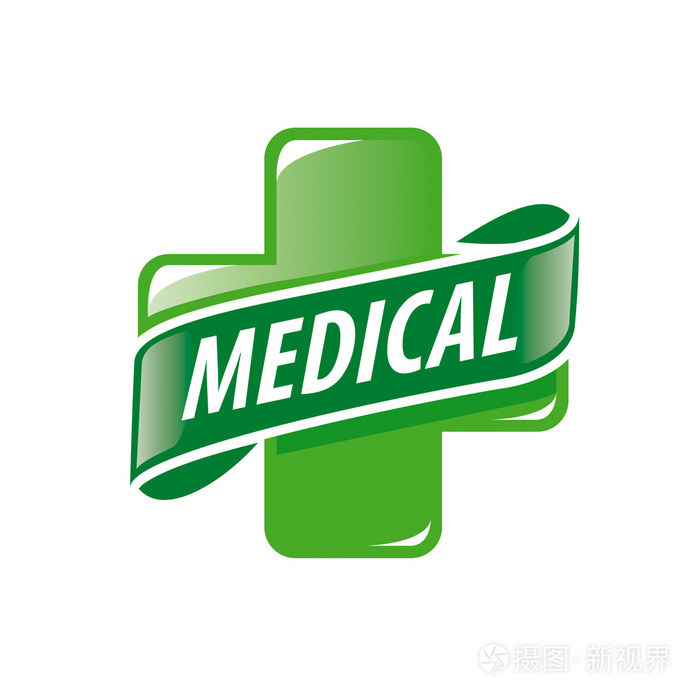 矢量绿十字标志和功能区